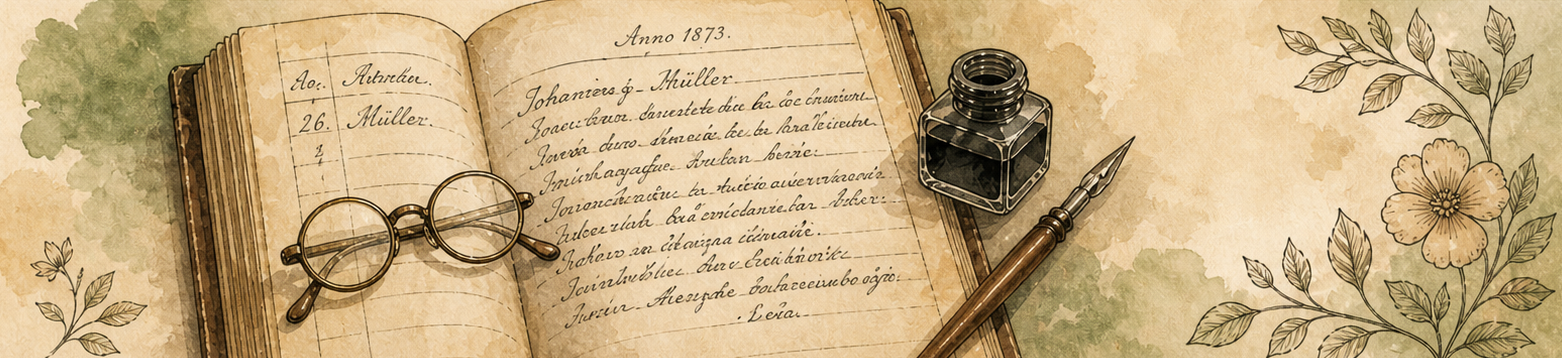Manuscrit ancien - écriture gothique généalogie Alsace